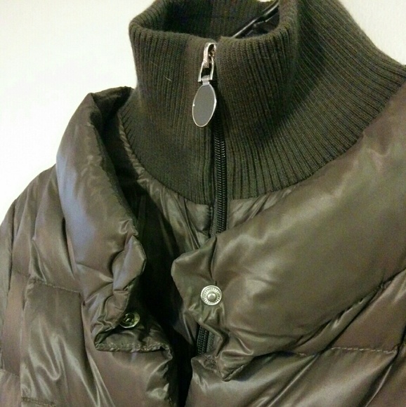 Olive hip length down coat - Picture 7 of 7